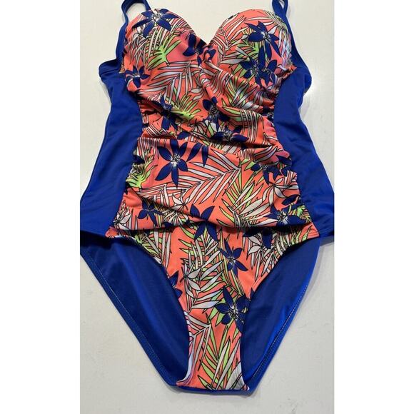 Sol De Abril Size 38 Colorful One Piece Bathing Suit Floral Underwire Tropical - Picture 2 of 6